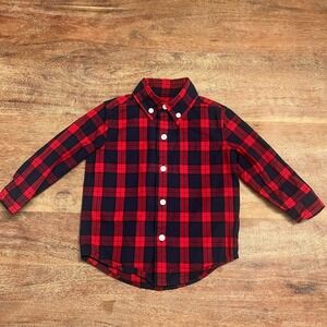 Janie and Jack plaid button up‎ shirt size 6-12 months